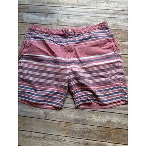 Vineyard Vines Mens 38 Classic Fit Club Short Chino Golf 8”  Red Blue Stripe